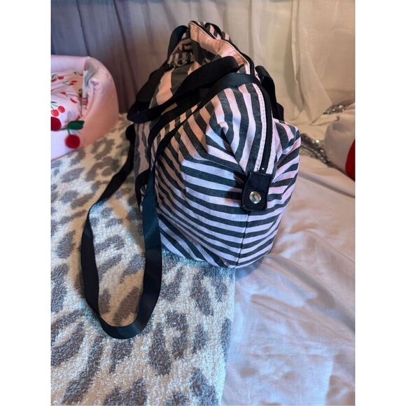 Victorias secret signature stripe pink/black shopper duffle bag fashion - Picture 3 of 8